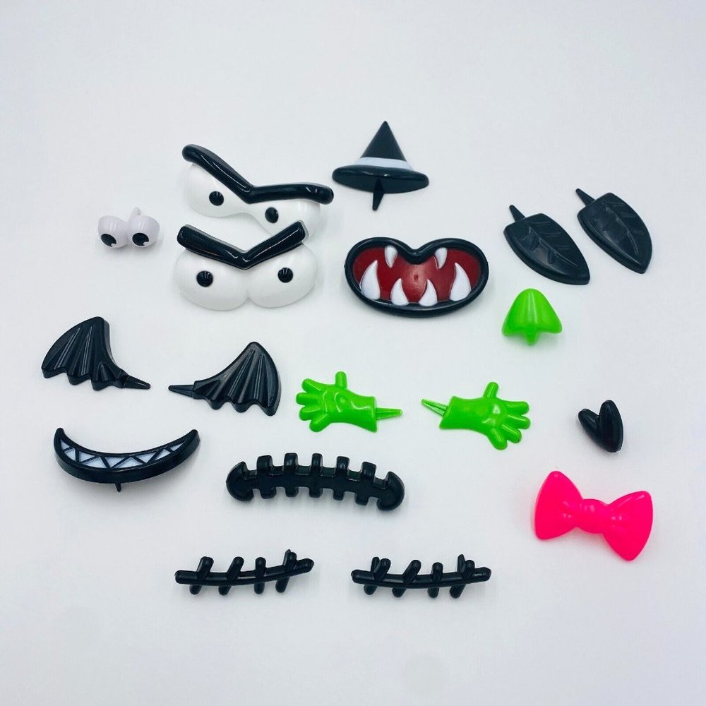 CRAZY FACES PUMPKIN DECORATING KIT Various Faces with 18 Pieces Total